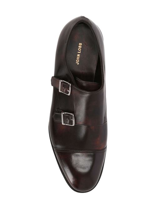 Brown leather buckle monk shoes JHON LOBB | 228192L2Y